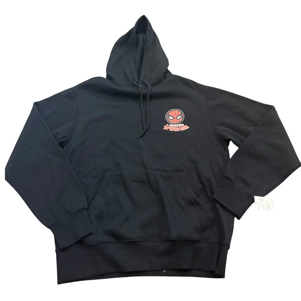 Marvel The Amazing Spider-Man Hoodie‎ Black Graphic Pullover Men's Small NWT